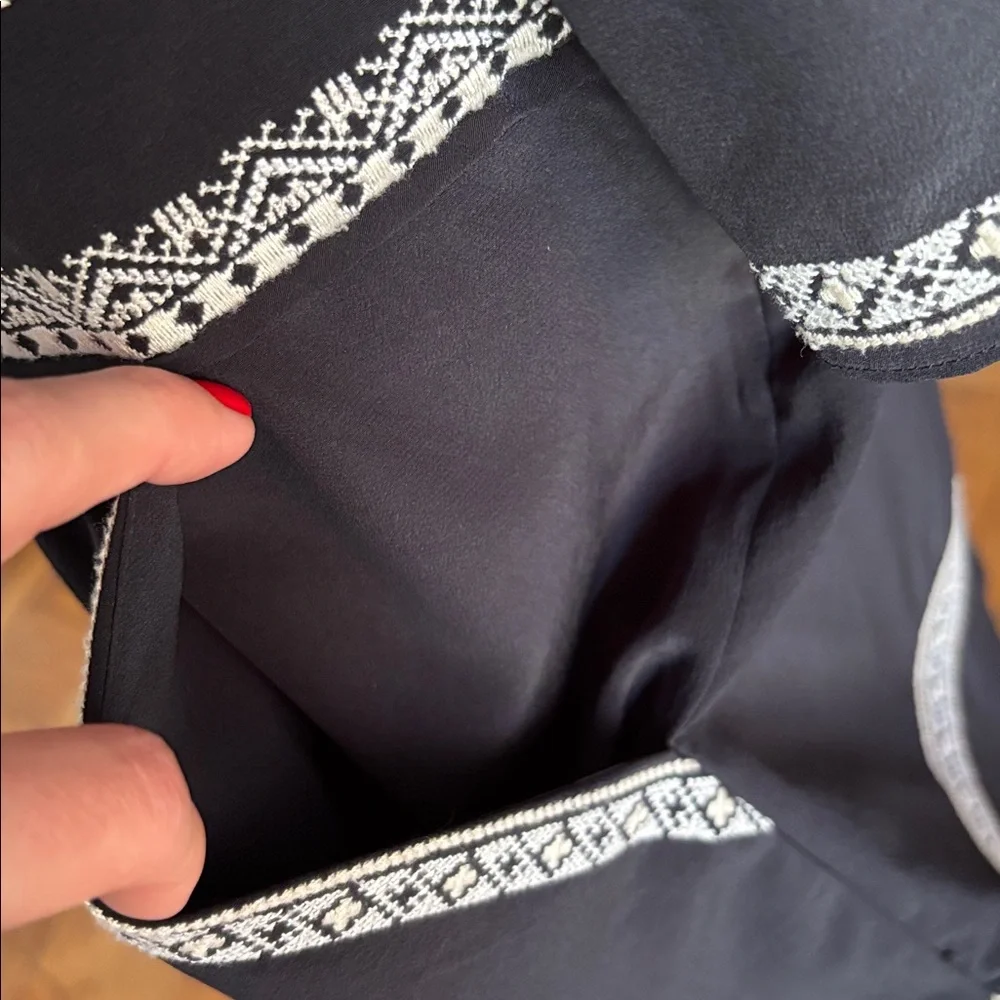 Veronica Beard Ignacio Embroidered Silk Shirt Dress | Excellent Condition - Picture 10 of 12